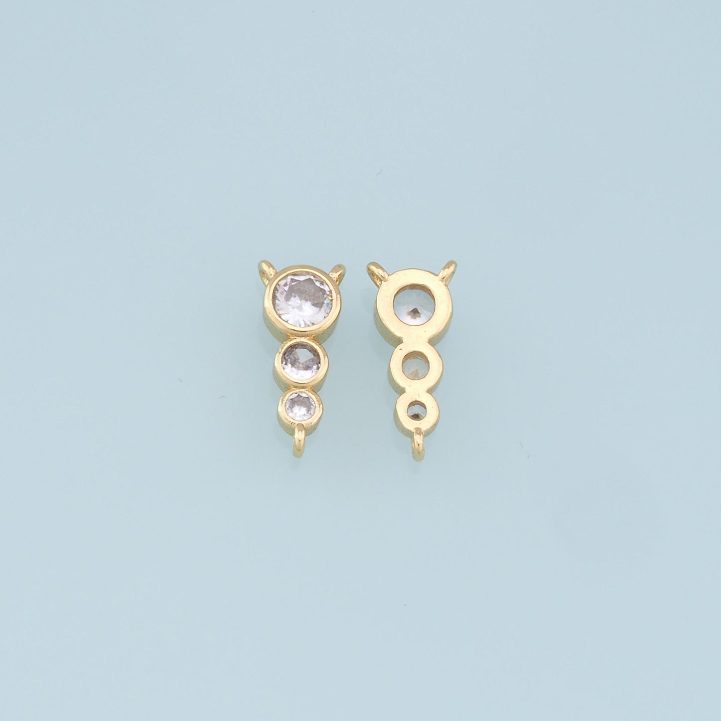 Gold Round Connector Charms,18K Gold Filled Crystal Round Pendant,Round Charm Bracelet Necklace for DIY Jewelry Making Supply