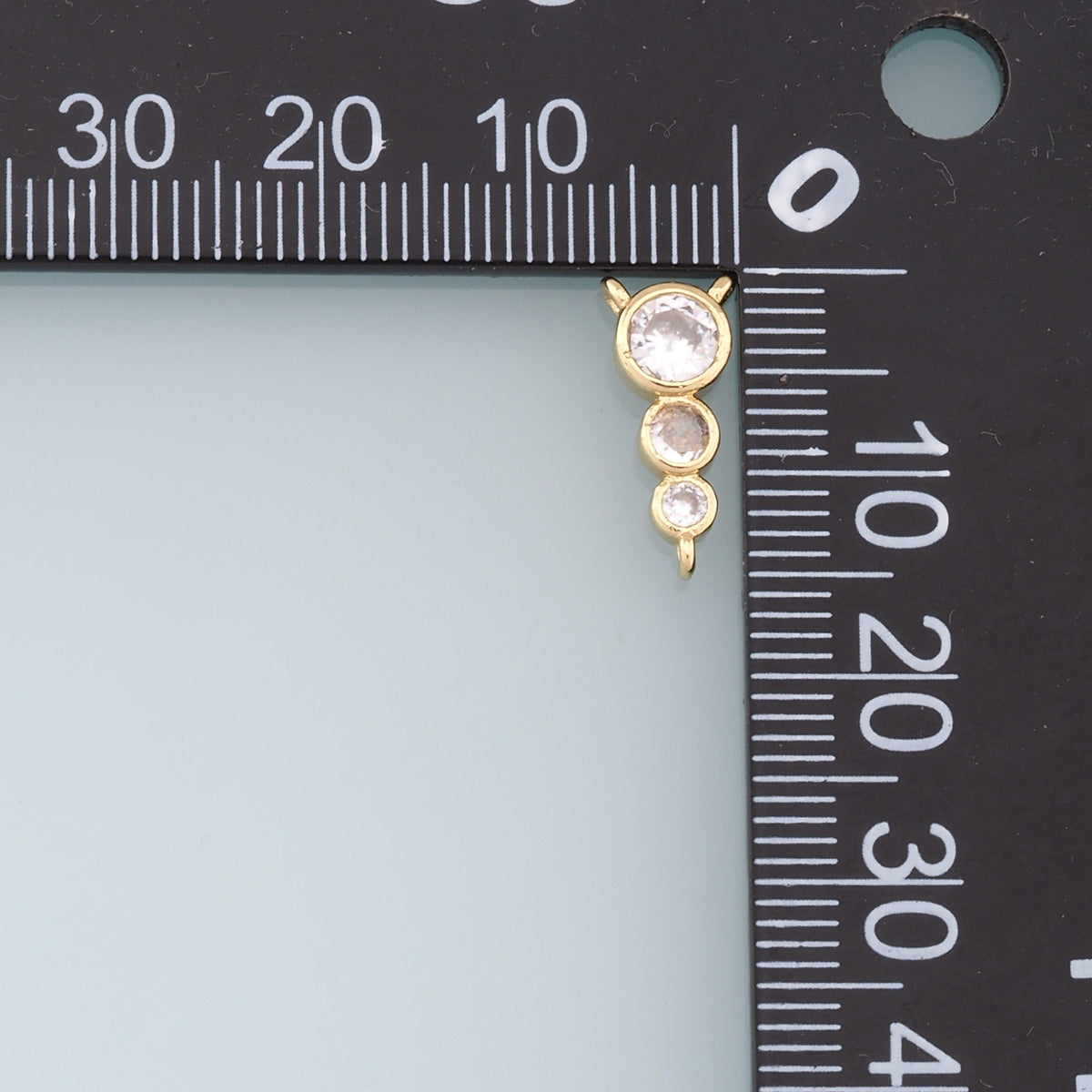 18K Gold Filled Crystal Round Connector for Jewelry Making