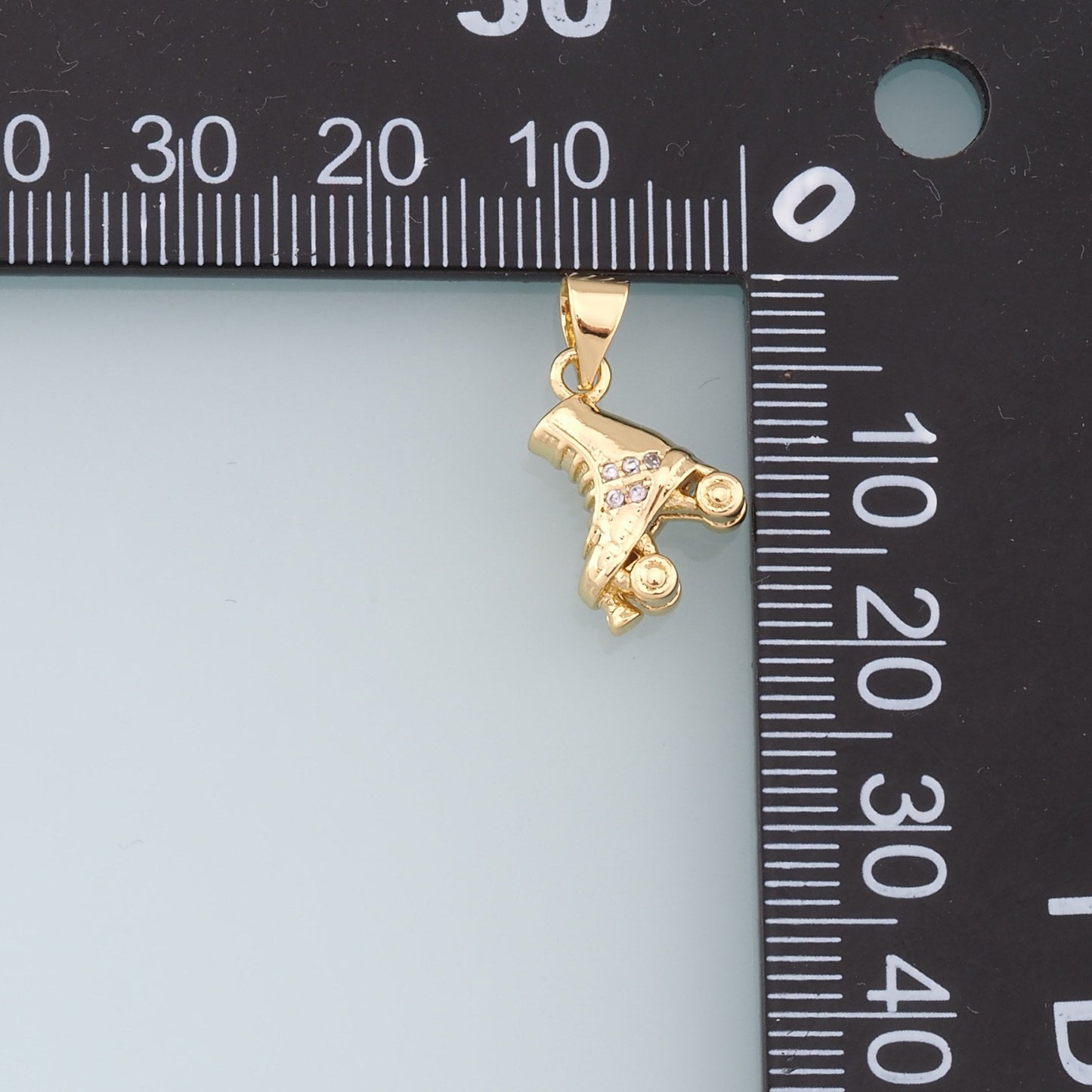 Gold Roller Skate Charms,18K Gold Filled Roller Skate Pendant,Skates Charm Bracelet Necklace for DIY Jewelry Making Supply