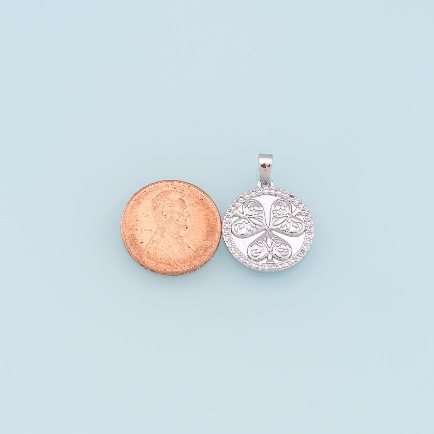 Gold Leaf Charms,18K Gold Filled Round Leaf Pendant,Silver Leaf Charm Bracelet Necklace for DIY Jewelry Making Supply