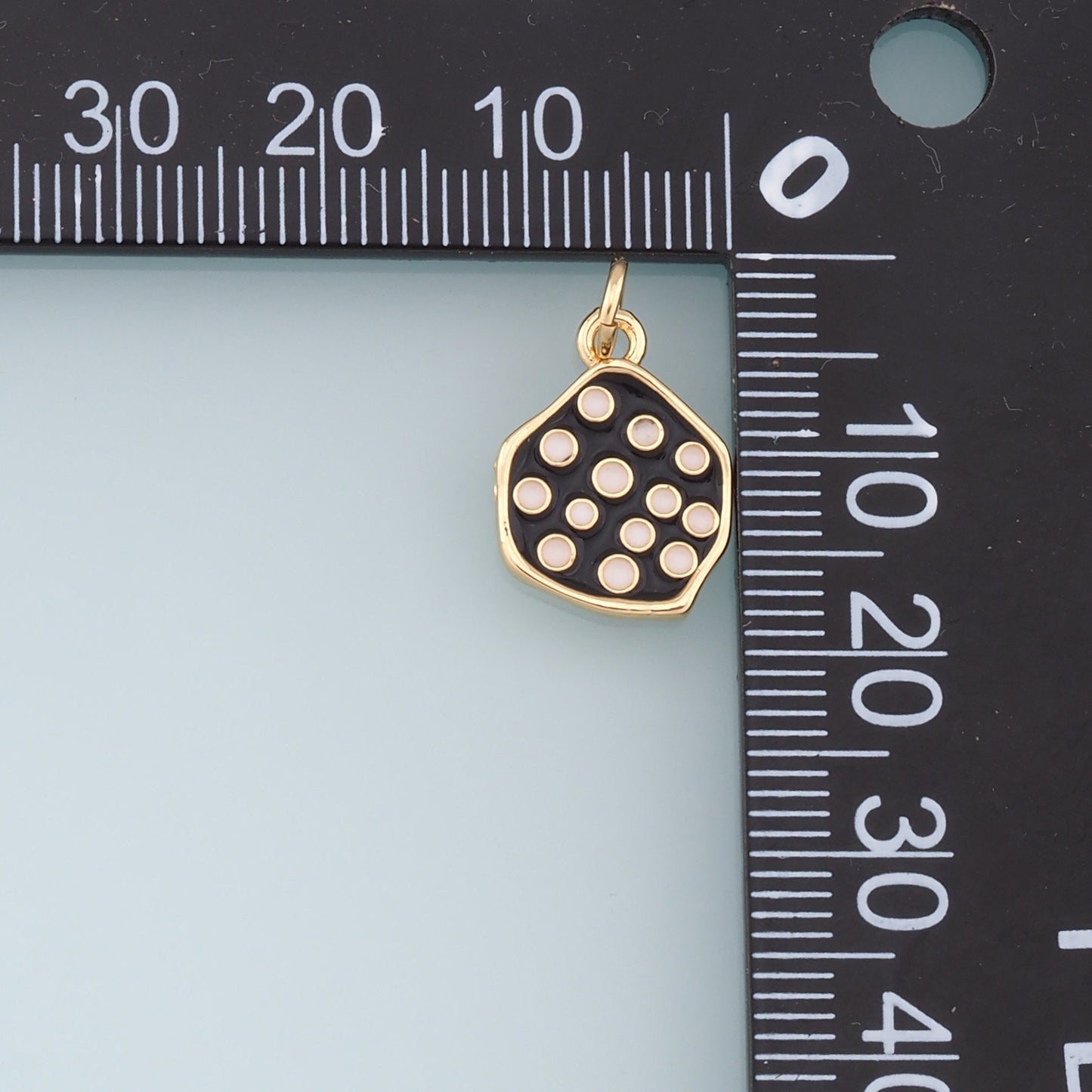 Gold Dots Charms,18K Gold Filled Enamel Dots Pendant,Geometry Charm Bracelet Necklace for DIY Jewelry Making Supply