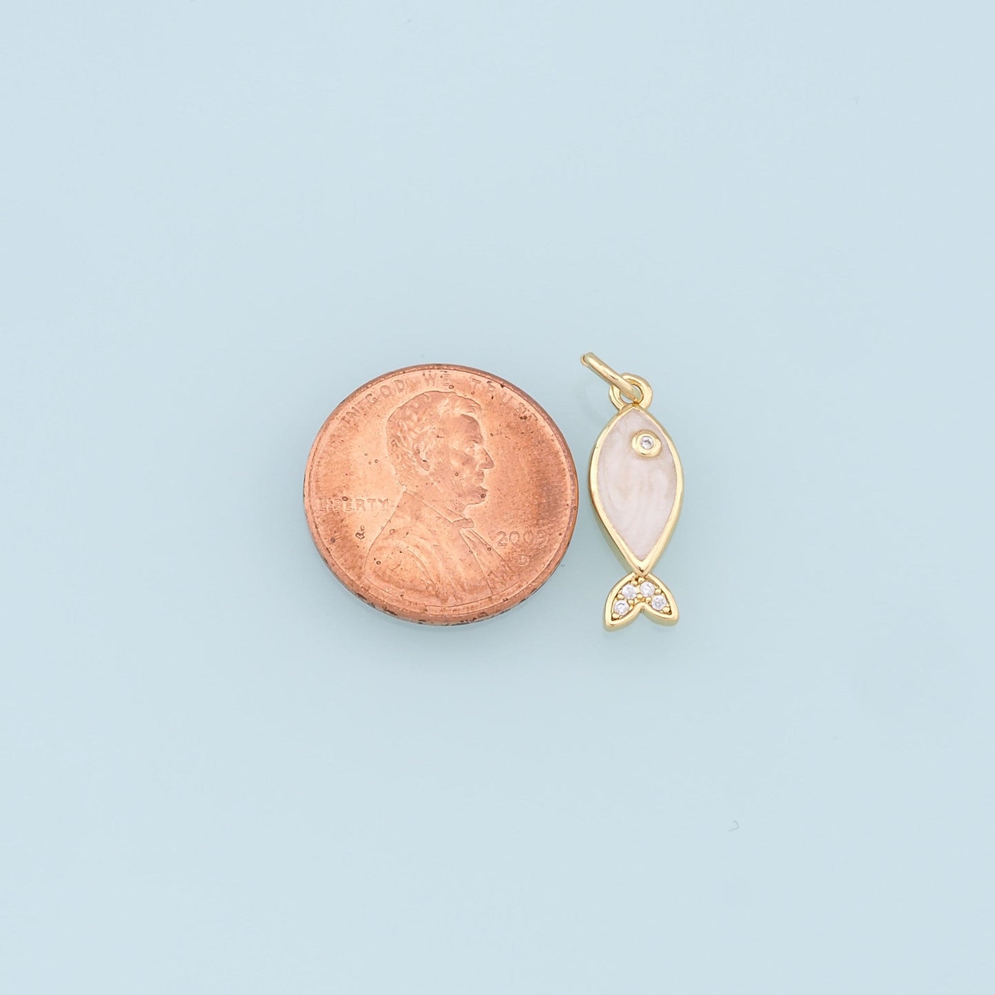 Gold Fish Charms,18K Gold Filled Enamel Fish Pendant,Kawaii Charm Bracelet Necklace for DIY Jewelry Making Supply