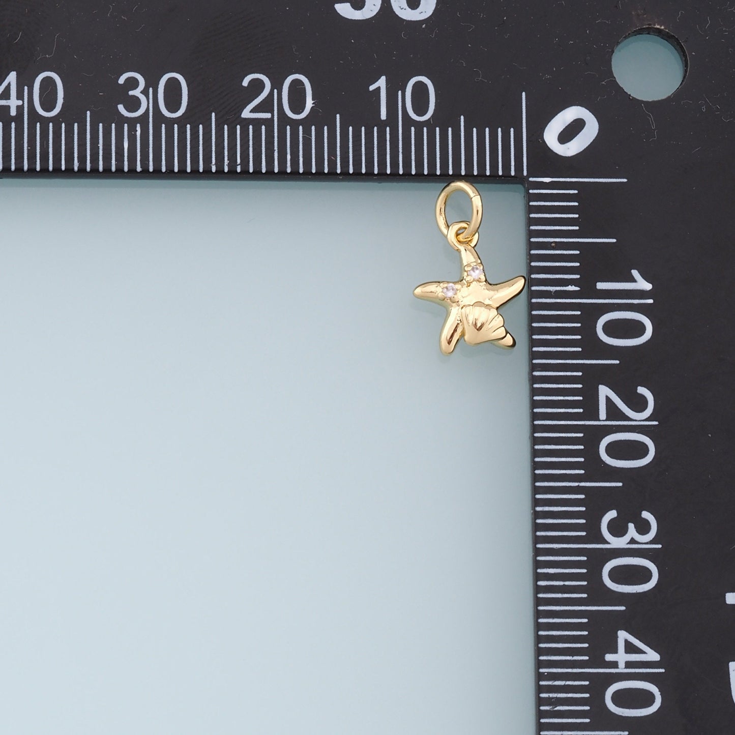 Gold Starfish Charms,18K Gold Filled Sea Star Pendant,CZ Starfish Charm Bracelet Necklace for DIY Jewelry Making Supply