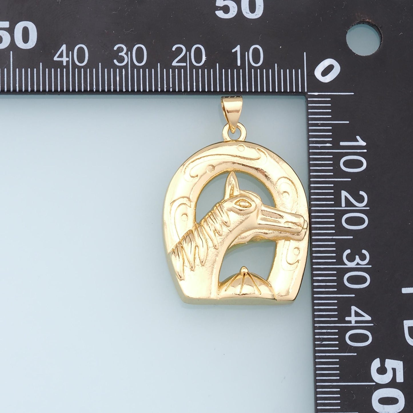 Gold Wolf Charms,18K Gold Filled Wolf Pendant,Wolf Charm Bracelet Necklace for DIY Jewelry Making Supply