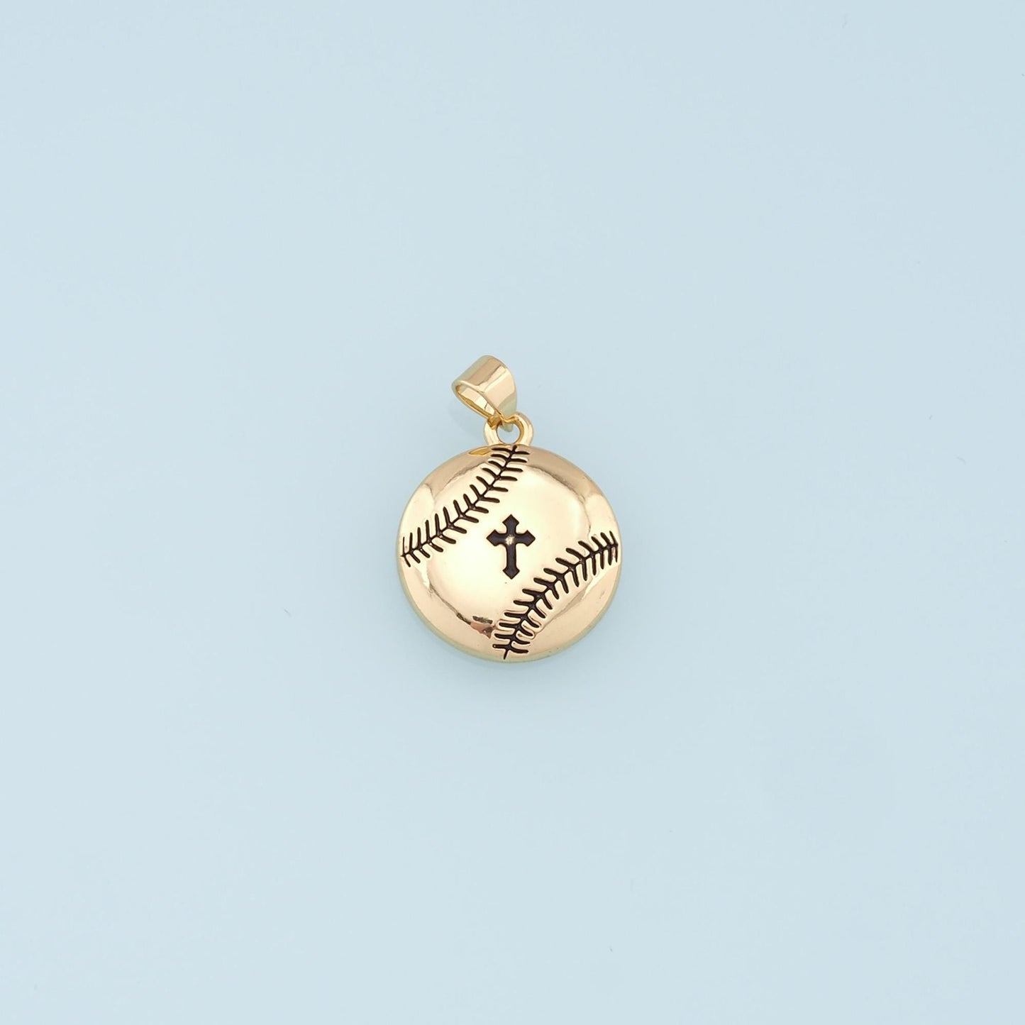 Gold Cross Charms,18K Gold Filled Round Cross Pendant,Cross Charm Bracelet Necklace for DIY Jewelry Making Supply
