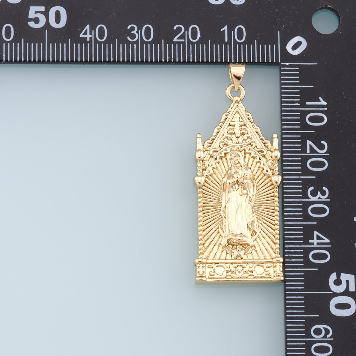 Gold Our Lady of Guadalupe Charms,18K Gold Filled Virgin Mary Pendant Charm Bracelet Necklace for DIY Jewelry Making Supply