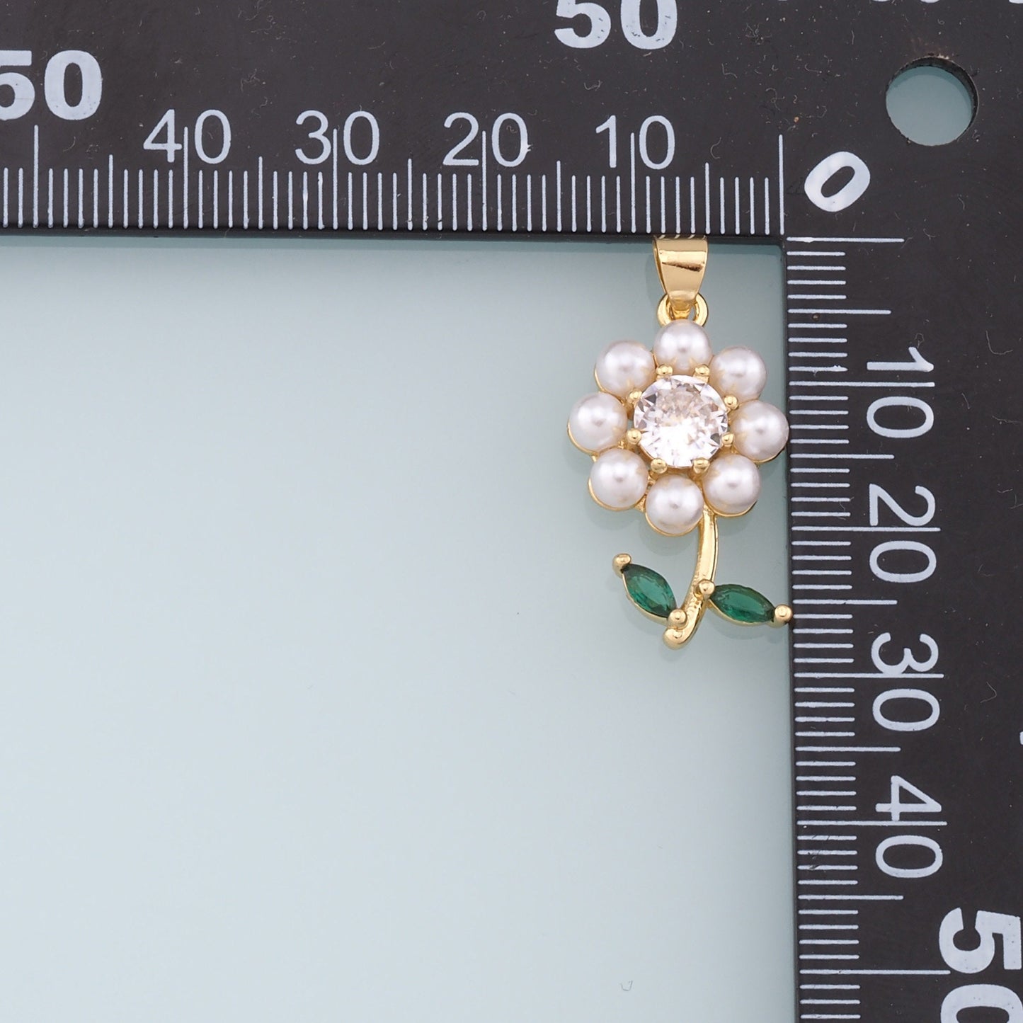 Gold Sunflower Charms,18K Gold Filled Sunflower Pendant,Pearl Sunflower Charm Bracelet Necklace for DIY Jewelry Making Supply
