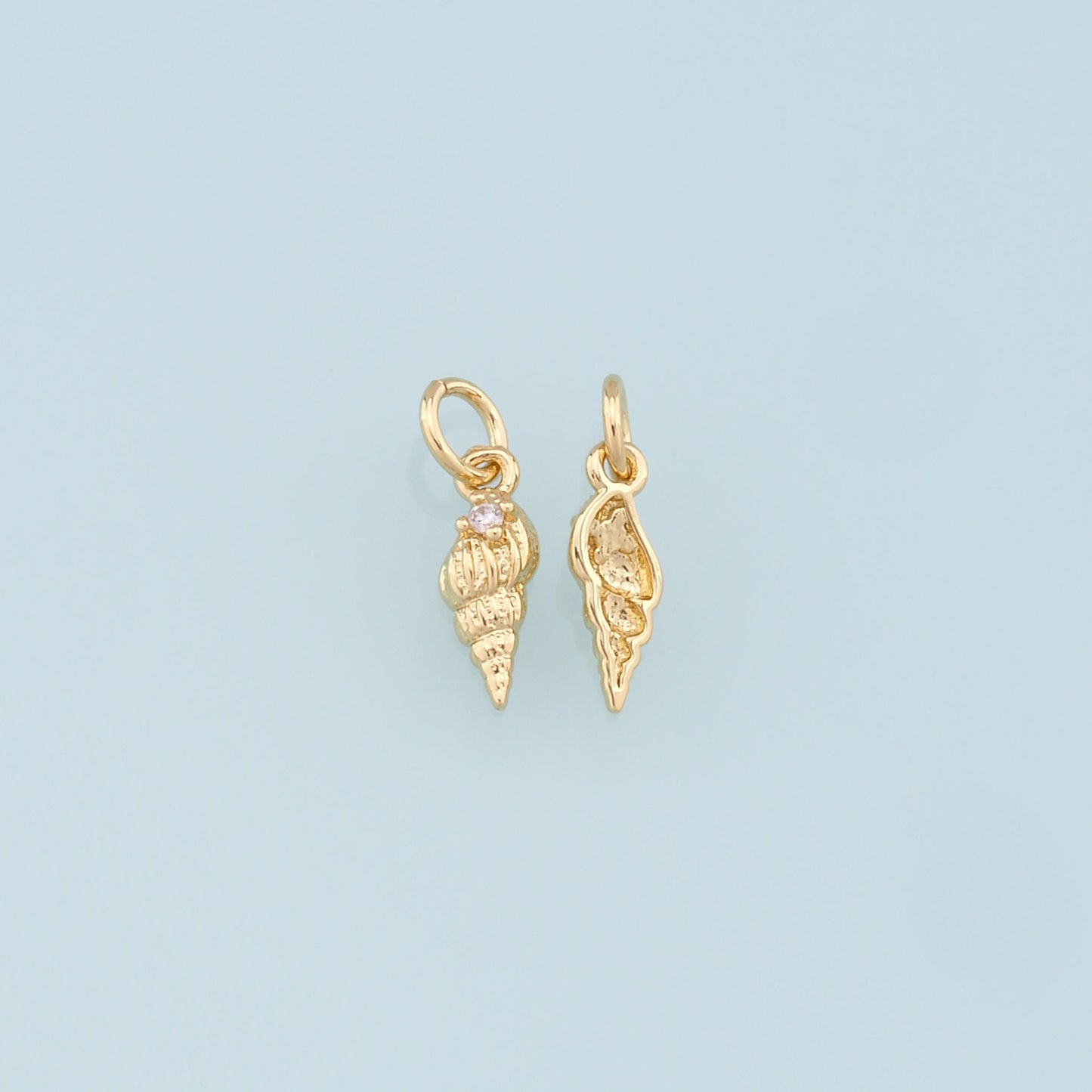 Gold Conch Charms,18K Gold Filled Conch Shell Pendant,Silver Conch Shell Charm Bracelet Necklace for DIY Jewelry Making Supply