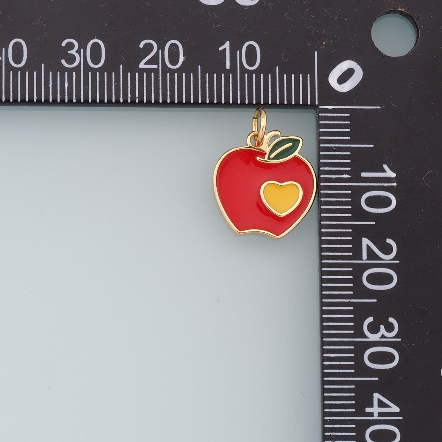Gold Apple Charms,18K Gold Filled Enamel Apple Pendant,Fruit Charm Bracelet Necklace for DIY Jewelry Making Supply