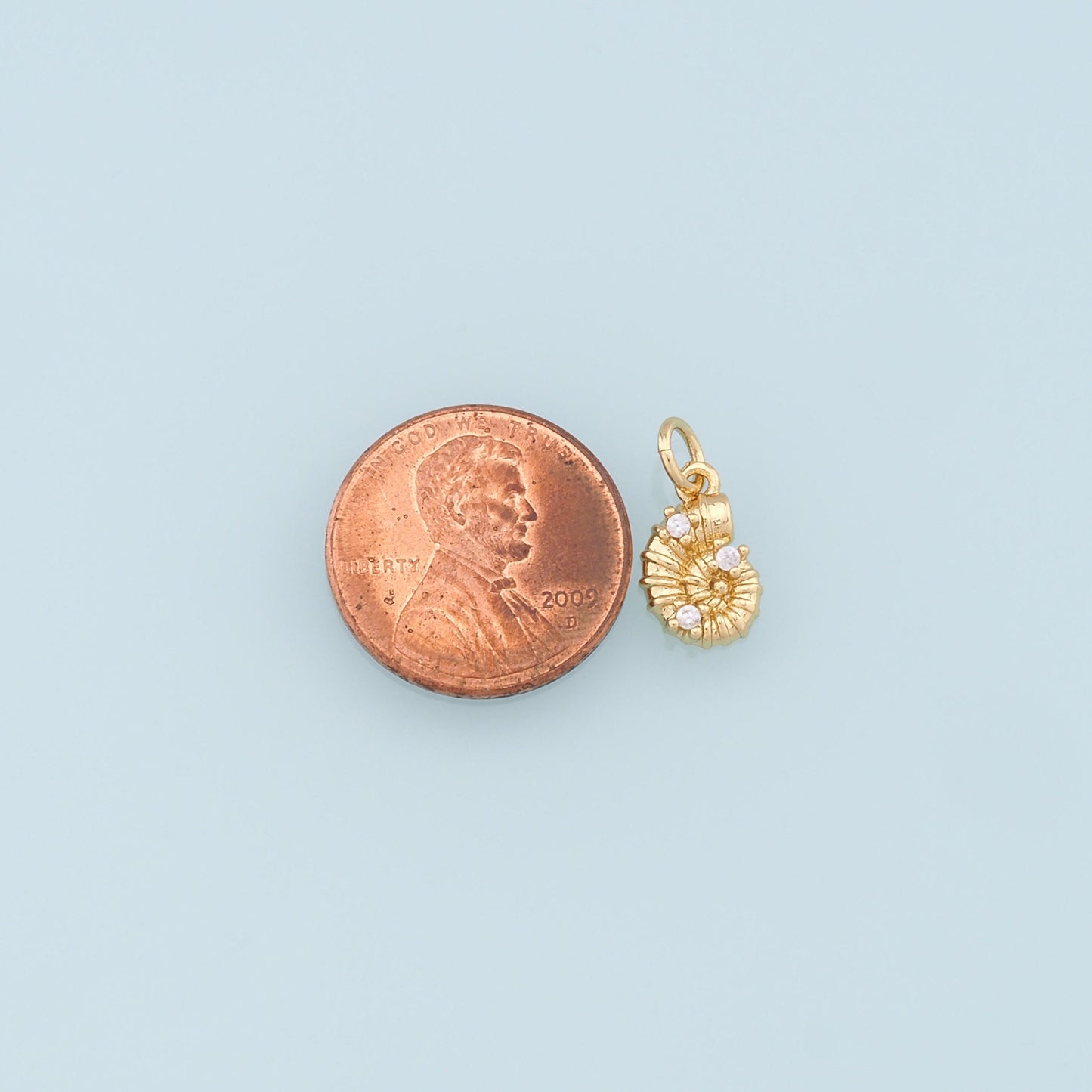 Gold Shell Charms,18K Gold Filled CZ Conch Shell Pendant,Ocean Charm Bracelet Necklace for DIY Jewelry Making Supply