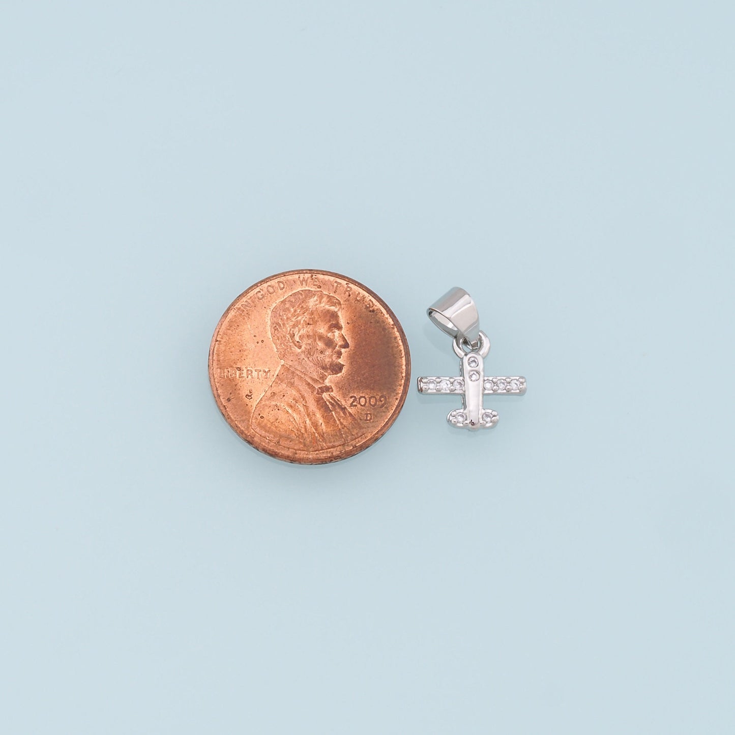 Gold Tiny Airplane Charms,18K Gold Filled Airplane Pendant,CZ Micro Pave Airplane Charm Bracelet Necklace for DIY Jewelry Making Supply