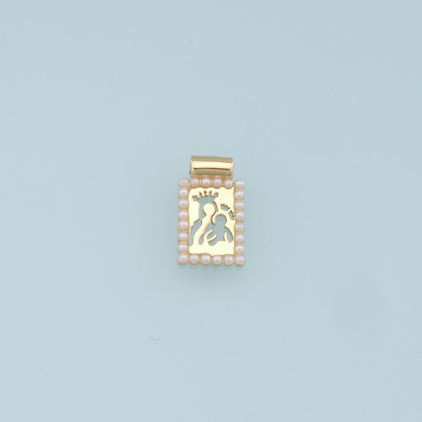 Gold Our Lady of Guadalupe Charms,18K Gold Filled Pearl Virgin Mary Pendant Charm Bracelet Necklace for DIY Jewelry Making Supply
