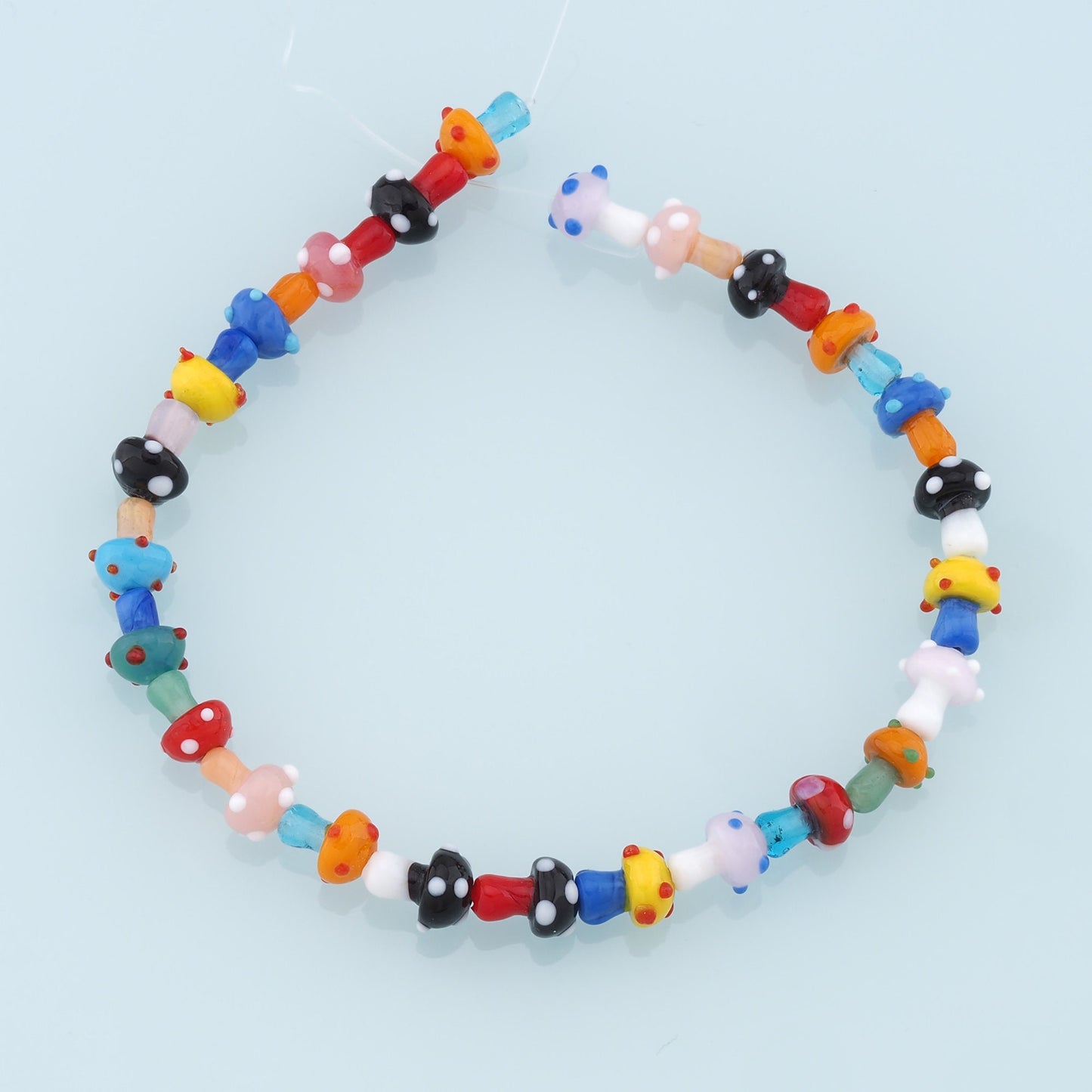 Mixed 25pcs Glass Mushroom Beads,Mushroom Bead,Lampwork Colorful Mushroom Beads for DIY Jewelry Making Supply,Random Colors