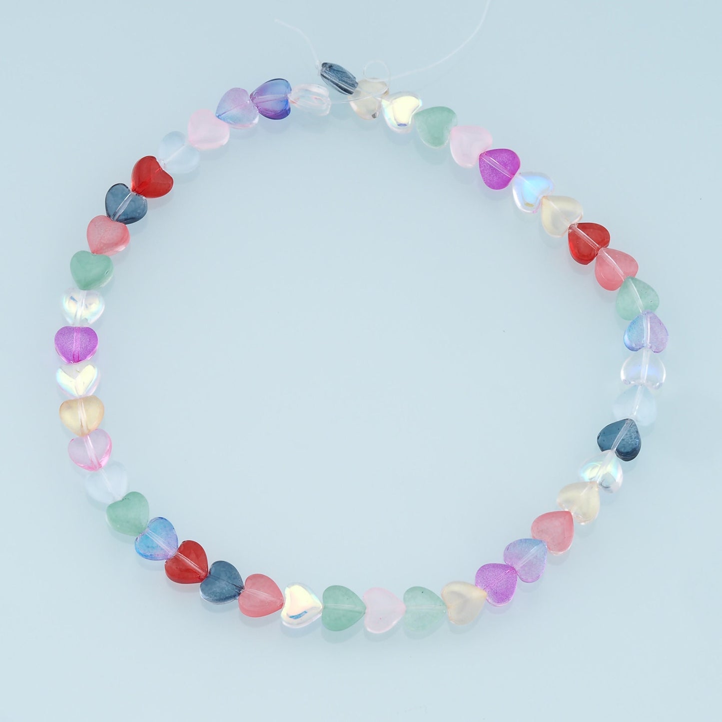 Mixed 25pcs Glass Heart Beads,Shiny Heart Bead,Lampwork Colorful Heart Beads for DIY Jewelry Making Supply,Random Colors