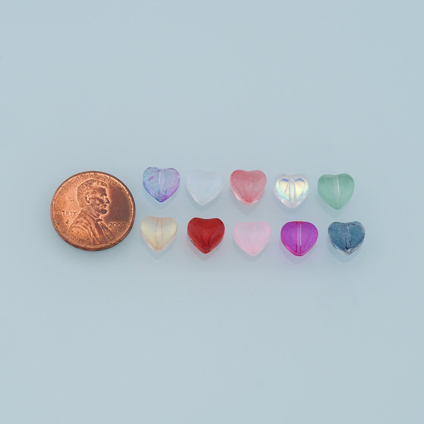 Mixed 25pcs Glass Heart Beads,Shiny Heart Bead,Lampwork Colorful Heart Beads for DIY Jewelry Making Supply,Random Colors