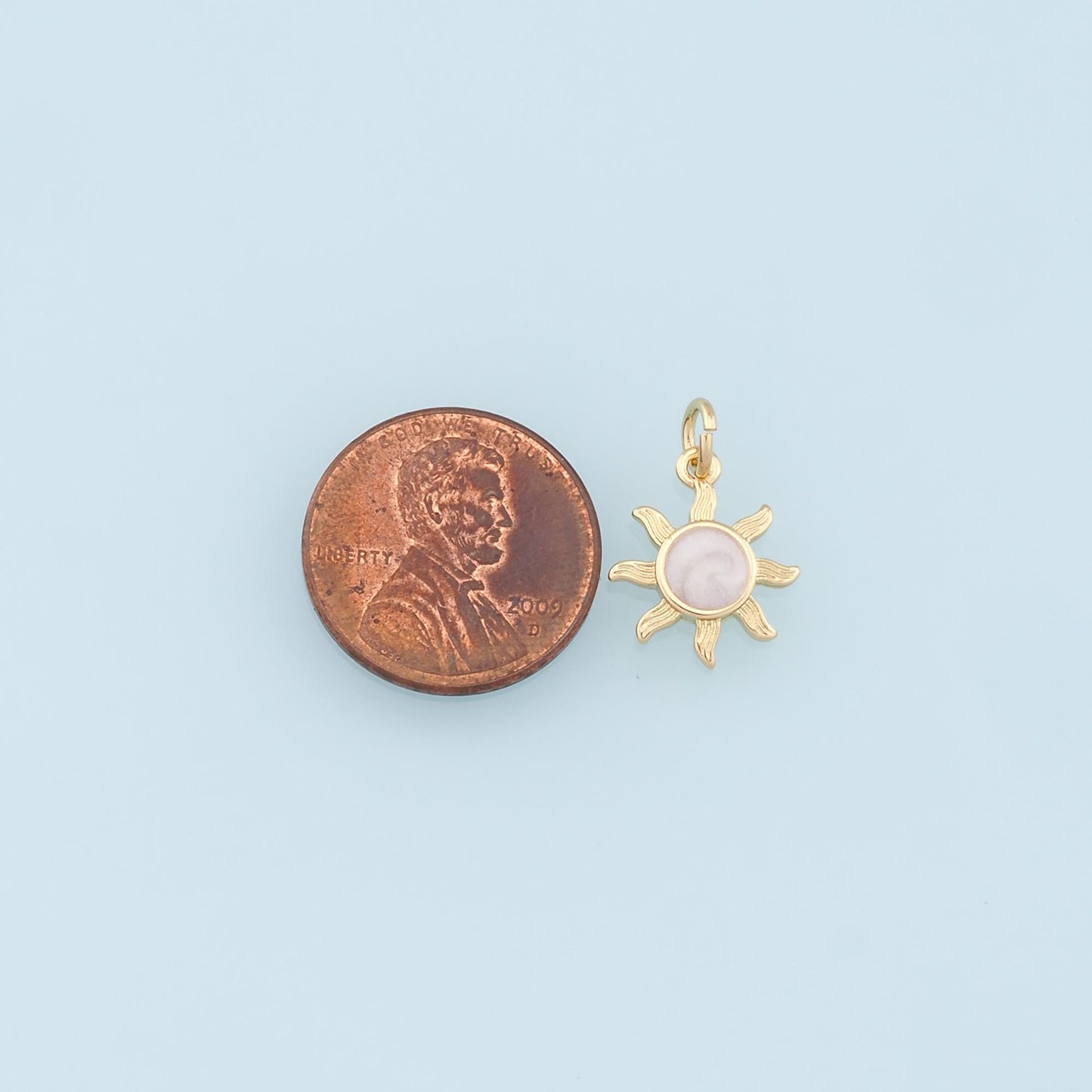 Gold Sun Charms,18K Gold Filled Sun Pendant,Enamel Sun Charm Bracelet Necklace for DIY Jewelry Making Supply