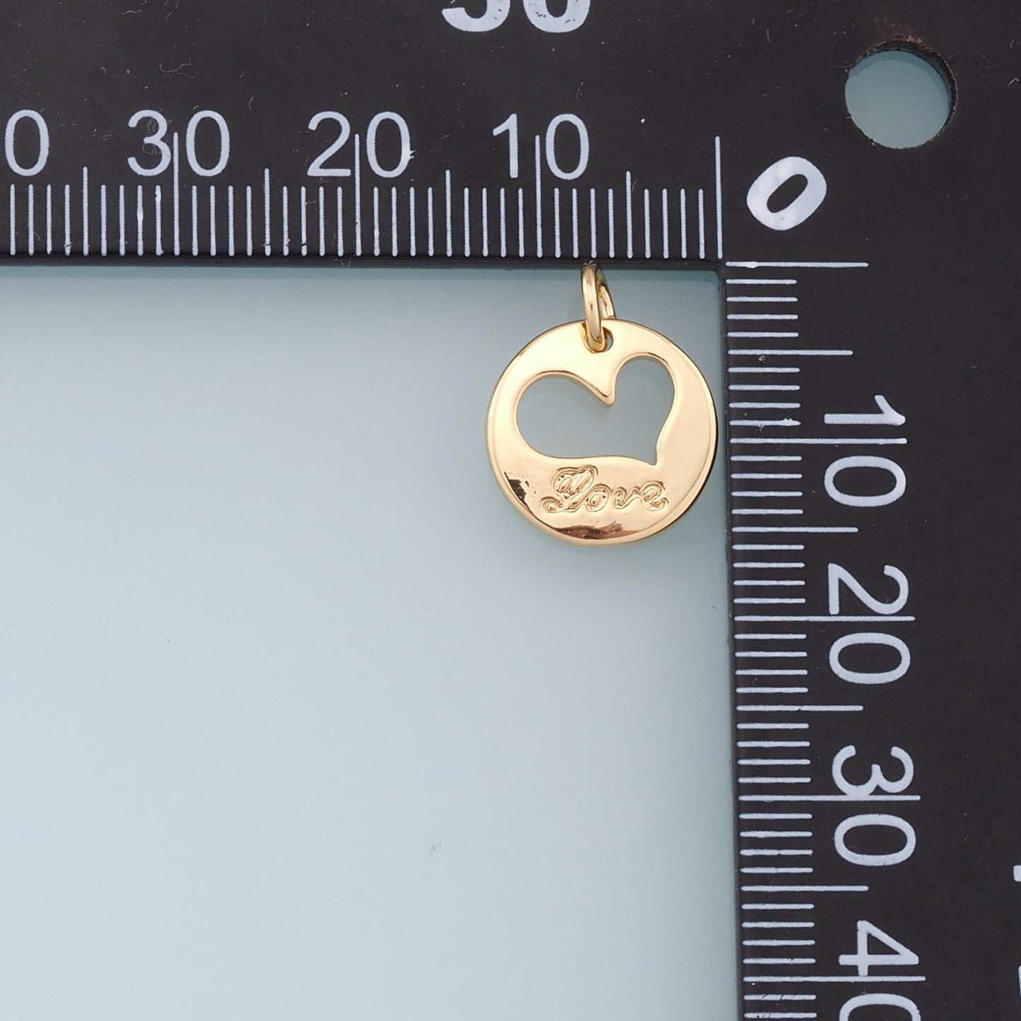 Gold Heart Charms,18K Gold Filled Love Pendant,Heart Charm Bracelet Necklace for DIY Jewelry Making Supply