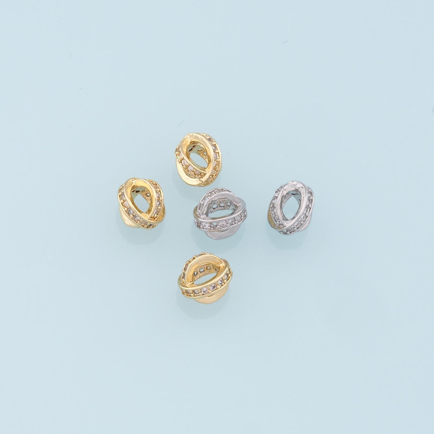 Gold Round Charms,18K Gold Filled Spherical Pendant,CZ Round Charm Bracelet Necklace for DIY Jewelry Making Supply