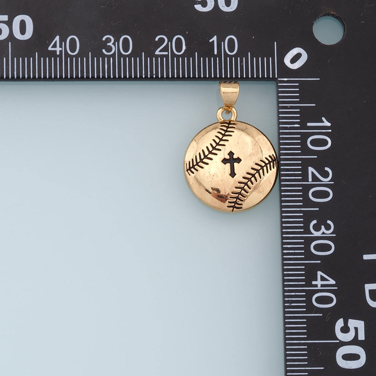 Gold Cross Charms,18K Gold Filled Baseball with Cross Pendant,Cross Charm Bracelet Necklace for DIY Jewelry Making Supply