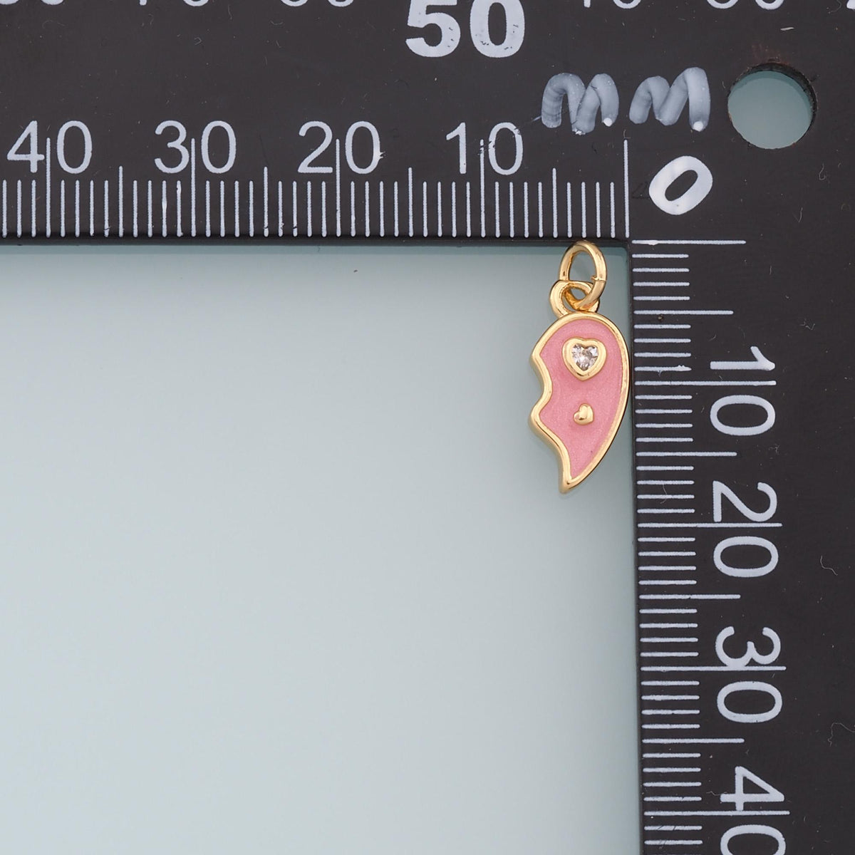 18K Gold Filled Heart Enamel Charm Pendant for Jewelry Making