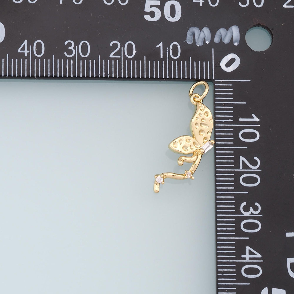 Gold Butterfly Charms,18K Gold Filled Butterfly Pendant,Butterfly Charm Bracelet Necklace for DIY Jewelry Making Supply
