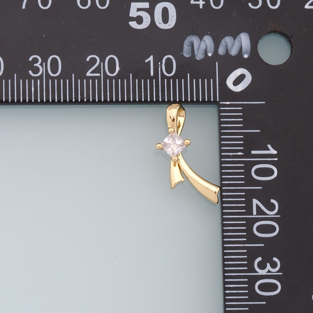 18K Gold Filled Bow Charm Pendant for Jewelry Making