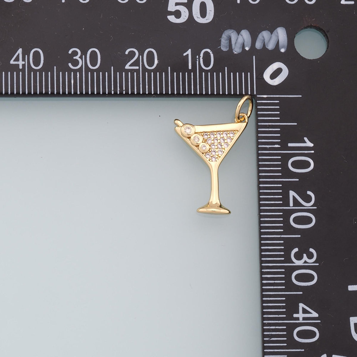 18K Gold Filled Cubic Zirconia Charm Pendant for Jewelry Making