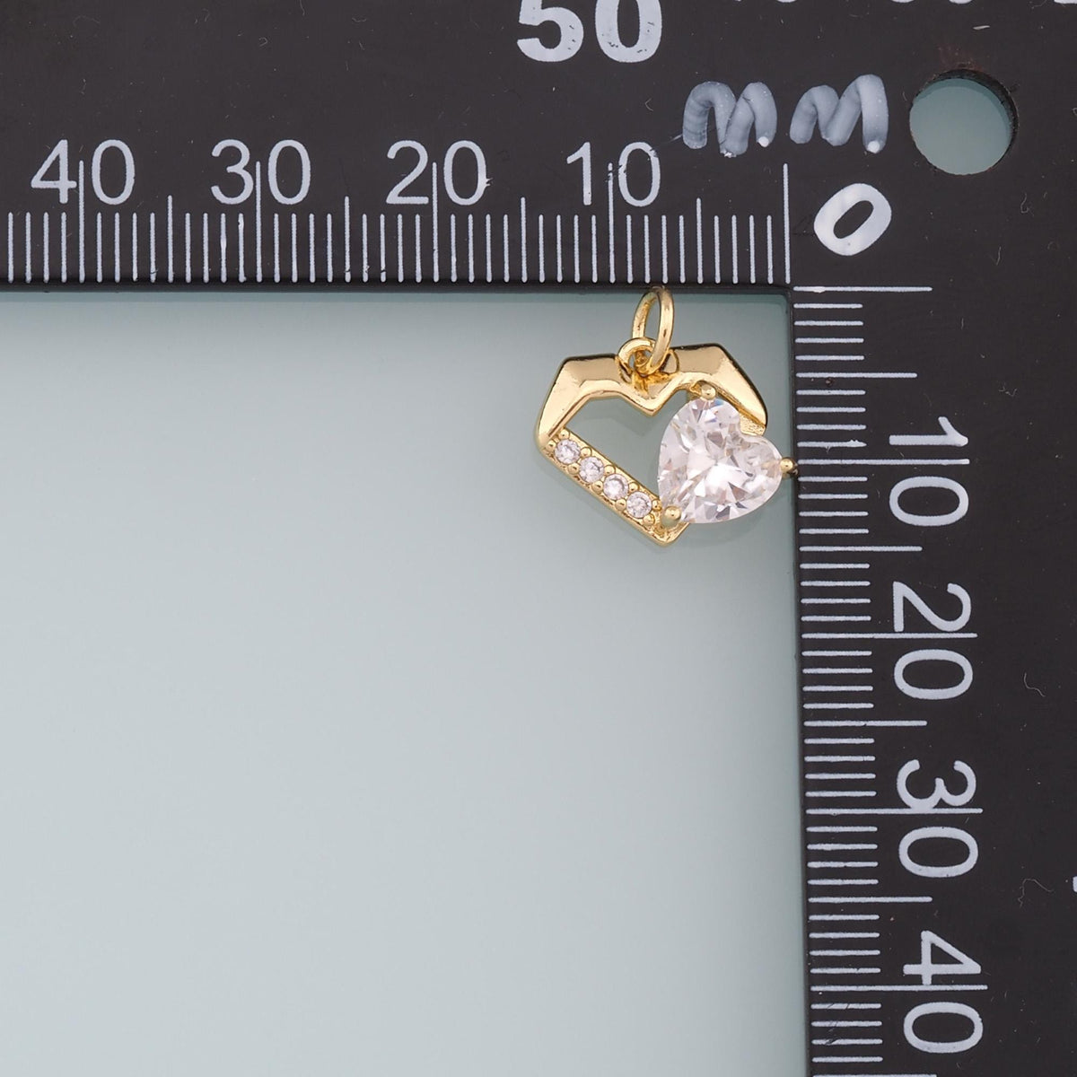 Gold Heart Charms,18K Gold Filled Crystal Heart Pendant,CZ Micro Pave Heart Charm Bracelet Necklace for DIY Jewelry Making Su