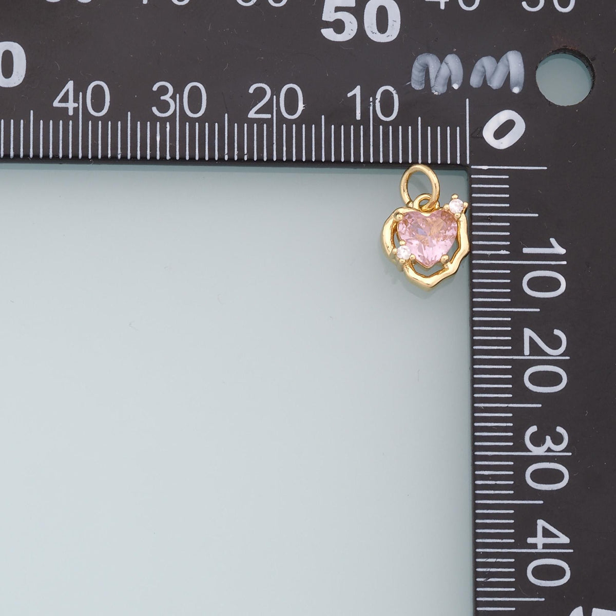 18K Gold Filled Crystal Heart Charm Pendant for Jewelry Making
