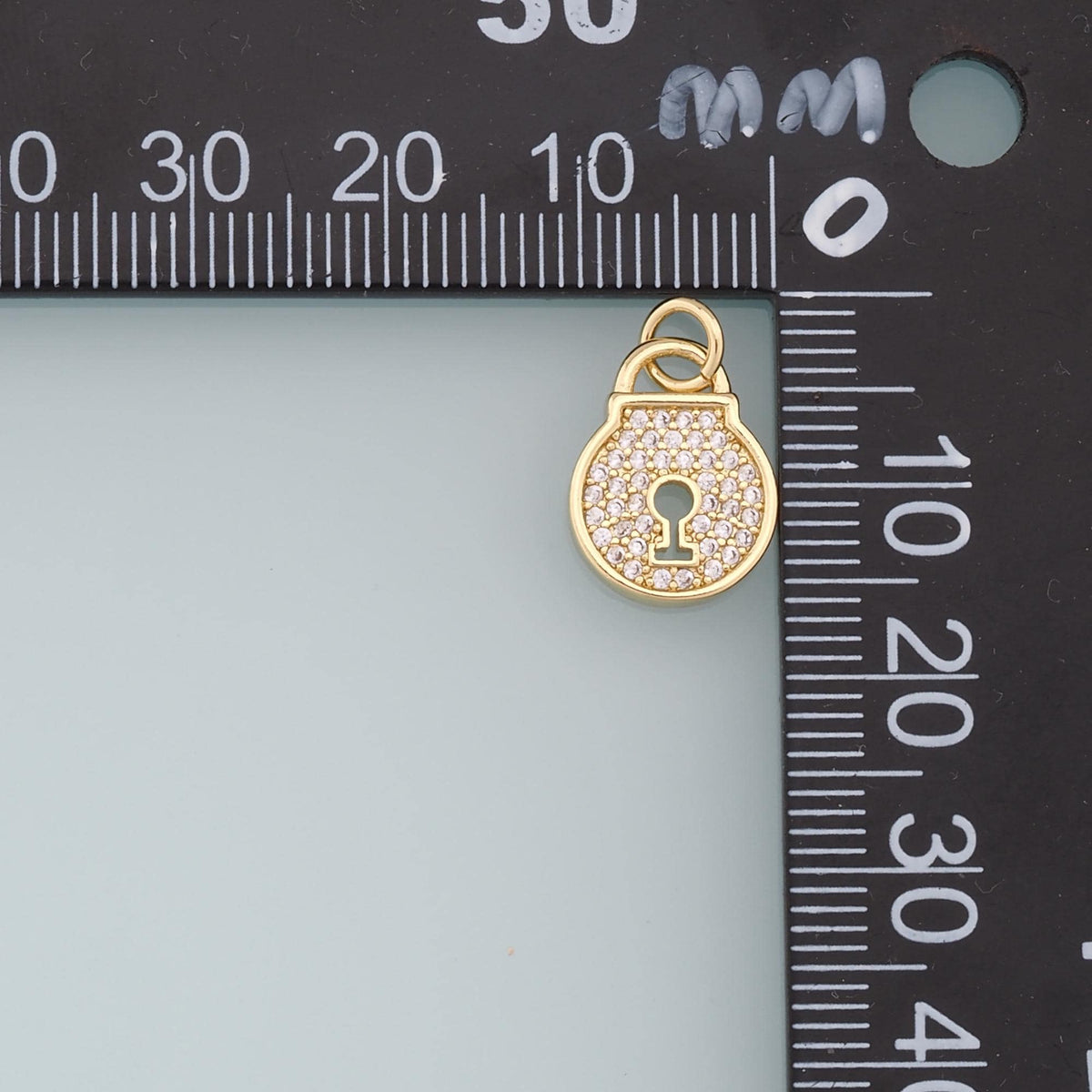 Gold Key Lock Charms,18K Gold Filled Key Pendant,CZ Lock Charm Bracelet Necklace for DIY Jewelry Making Supply
