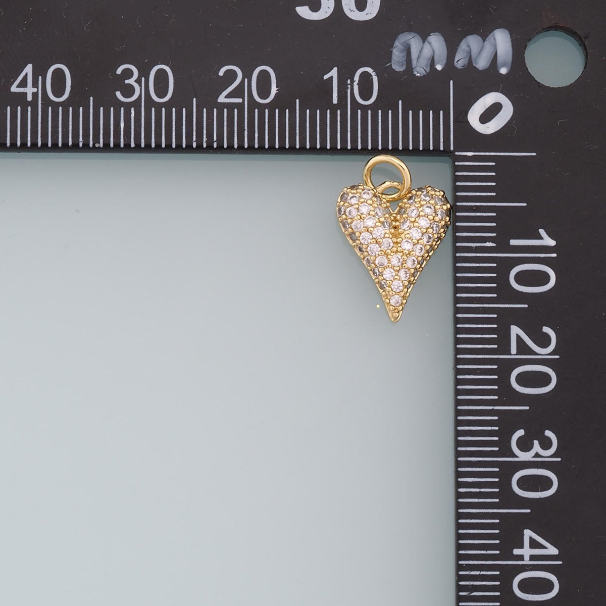 Gold Heart Charms,18K Gold Filled Heart Pendant,CZ Micro Pave Heart Charm Bracelet Necklace for DIY Jewelry Making Supply