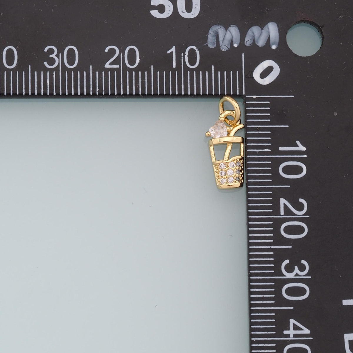 18K Gold Filled Cubic Zirconia Charm Pendant for Jewelry Making