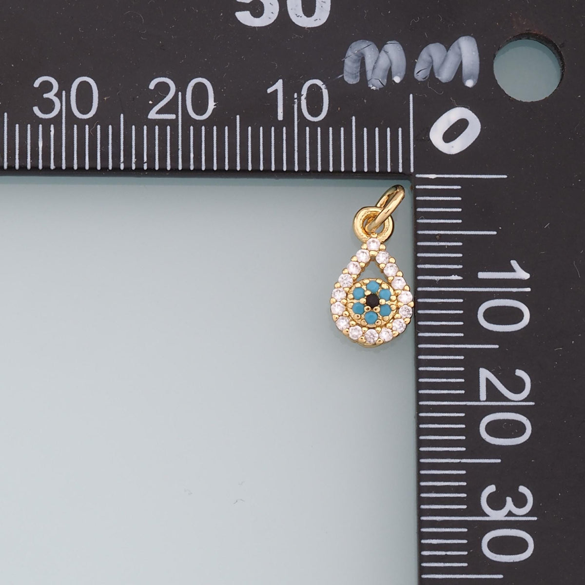 Gold Teardrop Charms,18K Gold Filled Teardrop Pendant,Evil Eye Teardrop Charm Bracelet Necklace for DIY Jewelry Making Supply