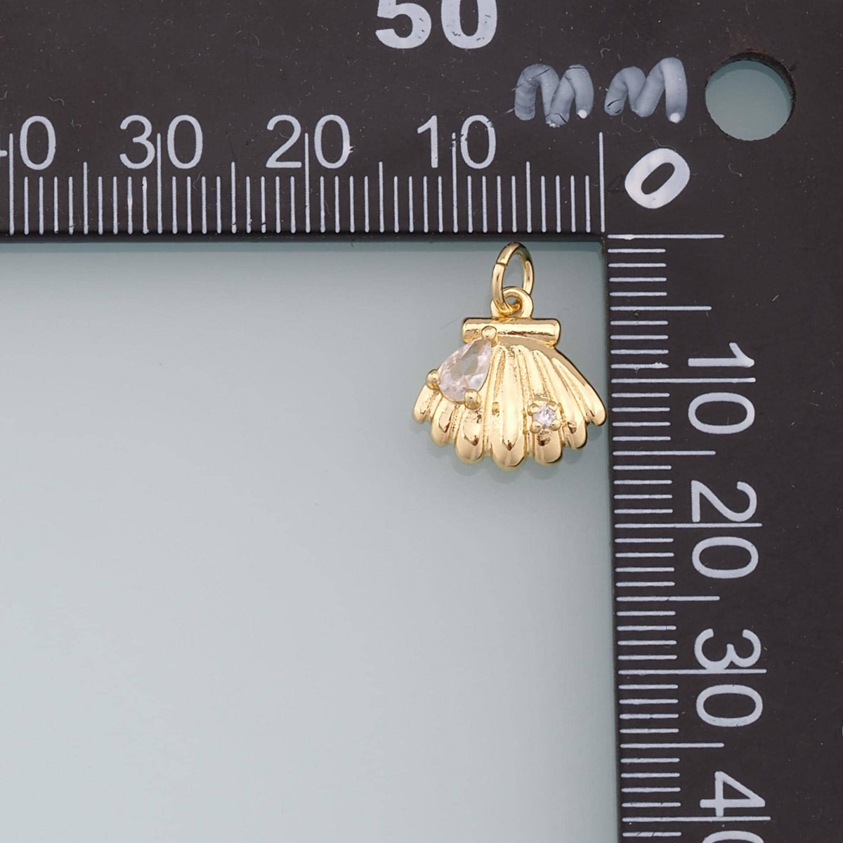 Gold Shell Charms,18K Gold Filled Conch Shell Pendant,CZ Shell Charm Bracelet Necklace for DIY Jewelry Making Supply