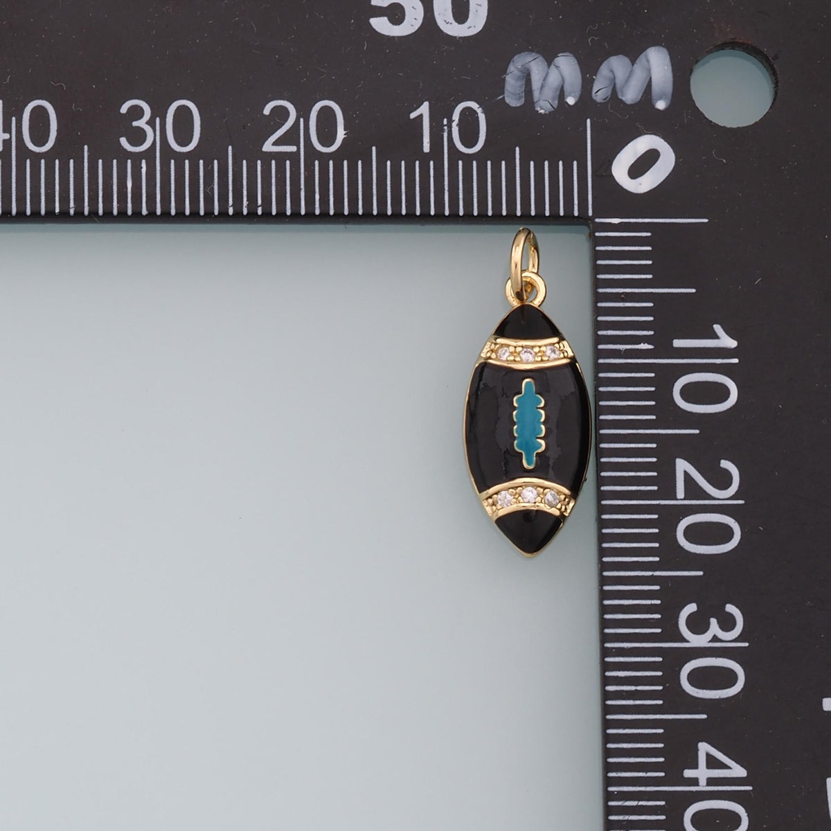 Gold Football Charms,18K Gold Filled Football Pendant,Football Charm Bracelet Necklace for DIY Jewelry Making Supply