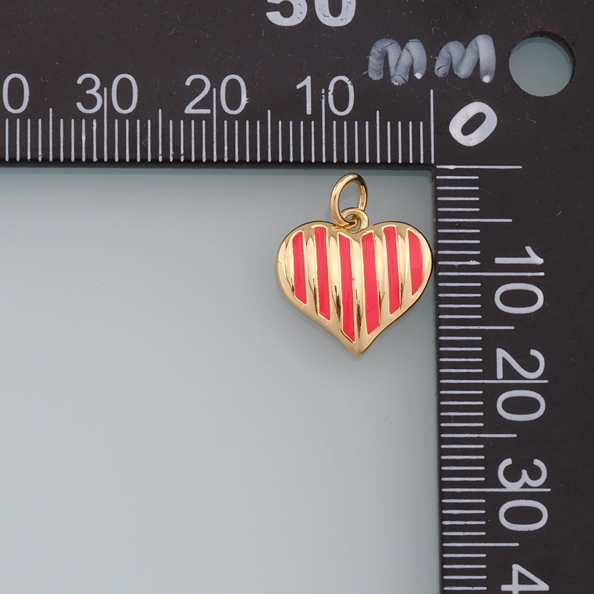 18K Gold Filled Enamel Heart Charm Pendant for Jewelry Making