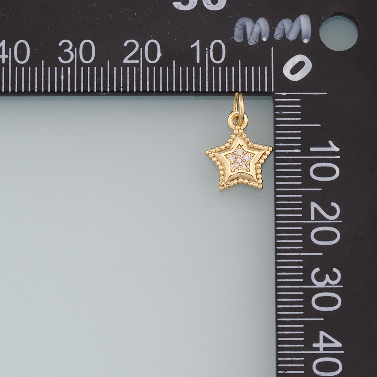 18K Gold Filled Cubic Zirconia Star Charm Pendant for Jewelry Making