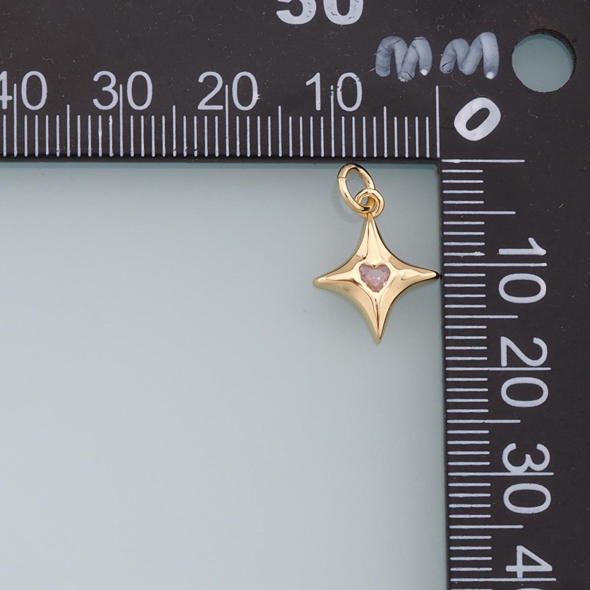 Gold Star Charms,18K Gold Filled Starburst Pendant,CZ Black North Star Charm Bracelet Necklace for DIY Jewelry Making Supply