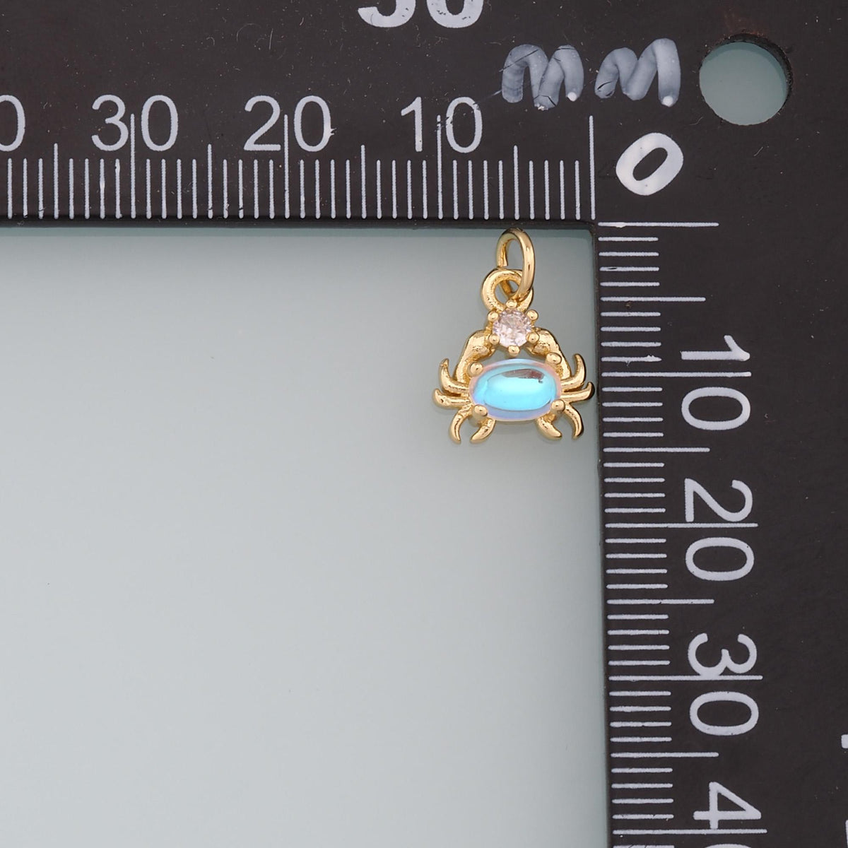 Gold Crab Charms,18K Gold Filled CZ Crab Pendant,Beach Silver Crab Charms Bracelet Necklace for DIY Jewelry Making Supply