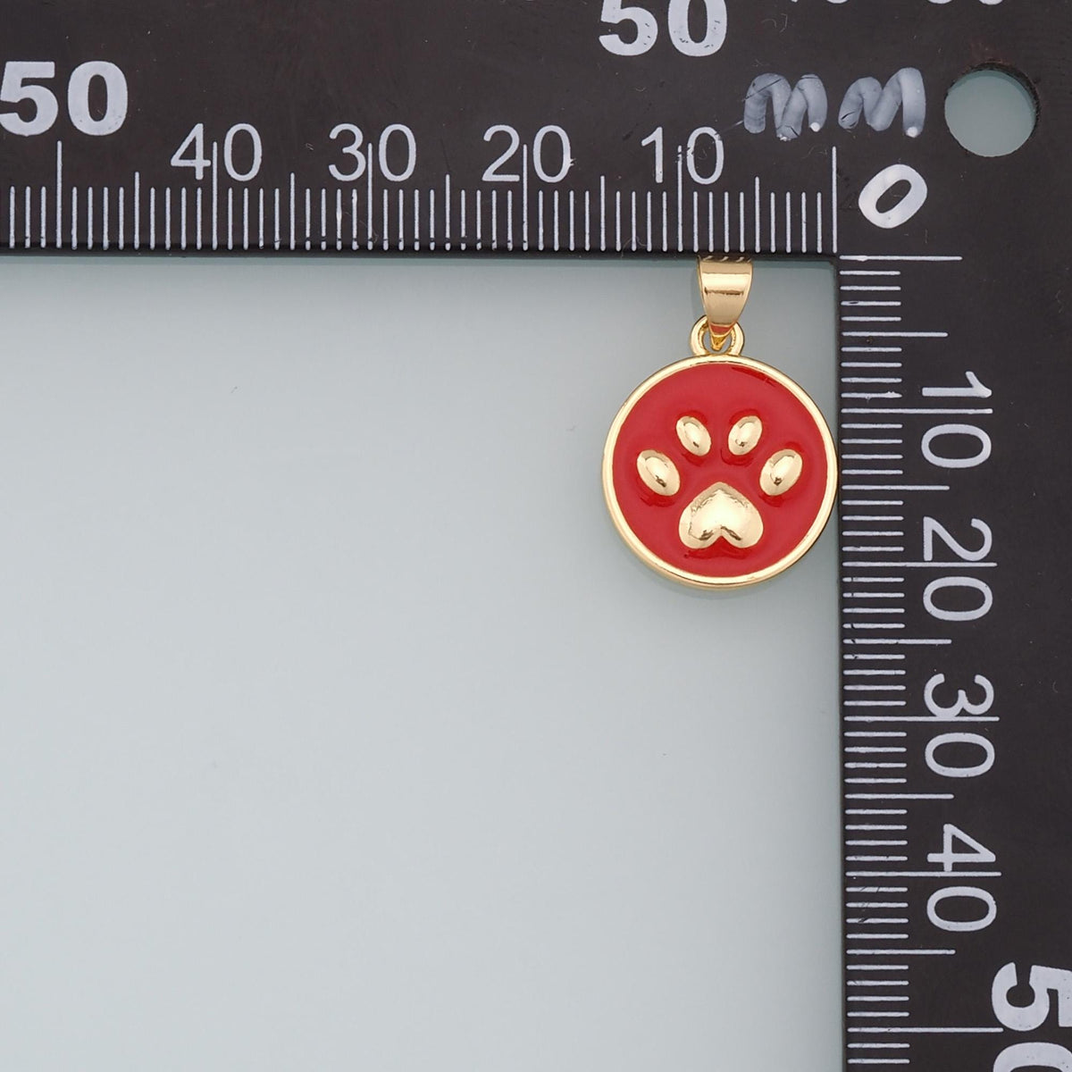 Gold Paw Charms,18K Gold Filled Enamel Cat Paw Pendant,Dog Paw Charm Bracelet Necklace for DIY Jewelry Making Supply