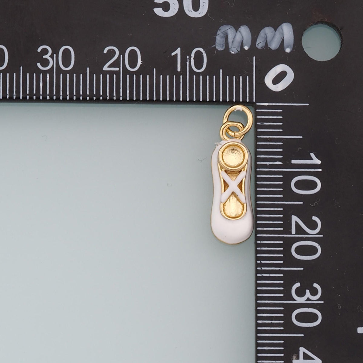 Gold Ballerina Shoes Dangle Charms,18K Gold Filled Enamel Flat Shoes Pendant,Shoes Charm Bracelet Necklace for DIY Jewelry Ma