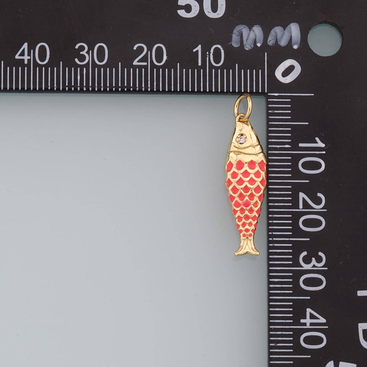 Gold Fish Charms,18K Gold Filled Enamel Fish Pendant,Cute Fish Charm Bracelet Necklace for DIY Jewelry Making Supply