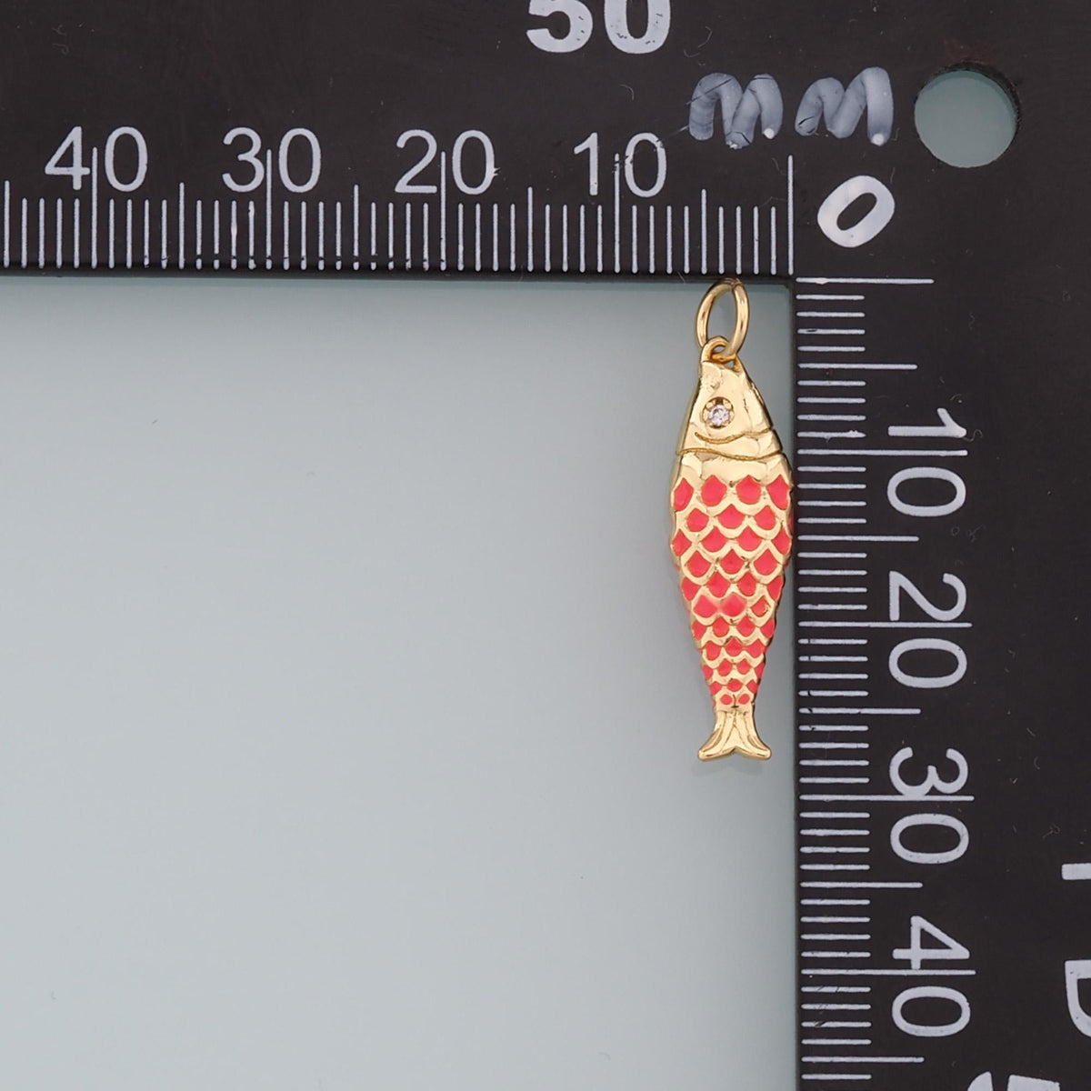 18K Gold Filled Enamel Fish Charm Pendant for Jewelry Making