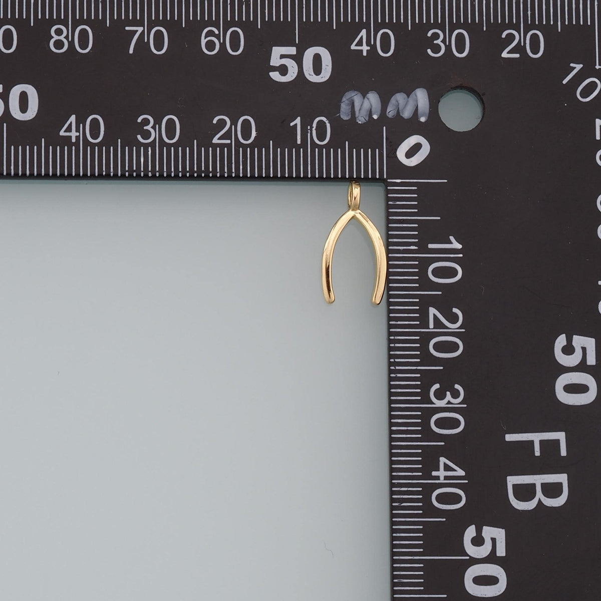Gold Wishbone Charms,18K Gold Filled Wishbone Pendant,Wishbone cross Charm Bracelet Necklace for DIY Jewelry Making Supply