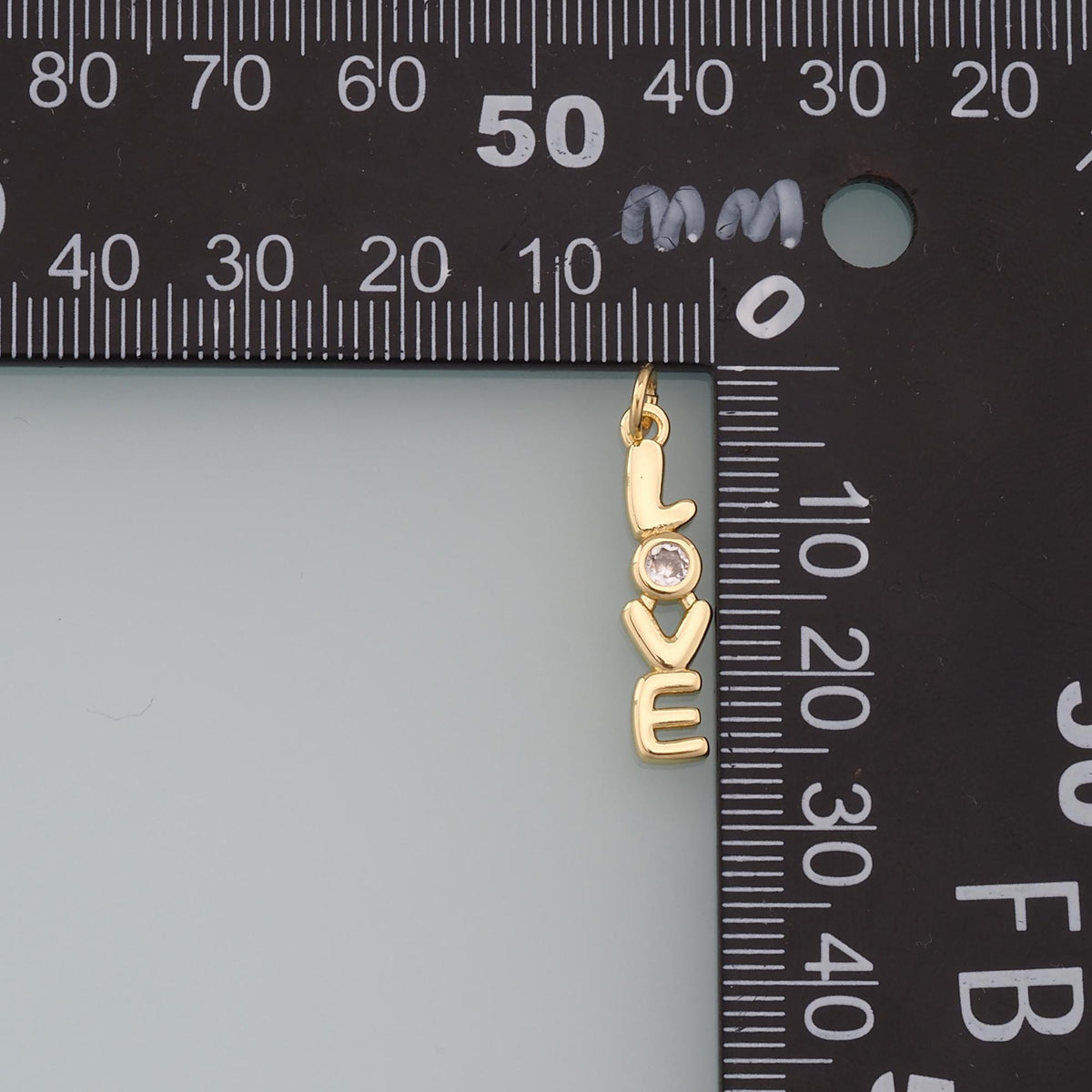 Gold letter Charms,18K Gold Filled Love Pendant,Love Charm Bracelet Necklace for DIY Jewelry Making Supply