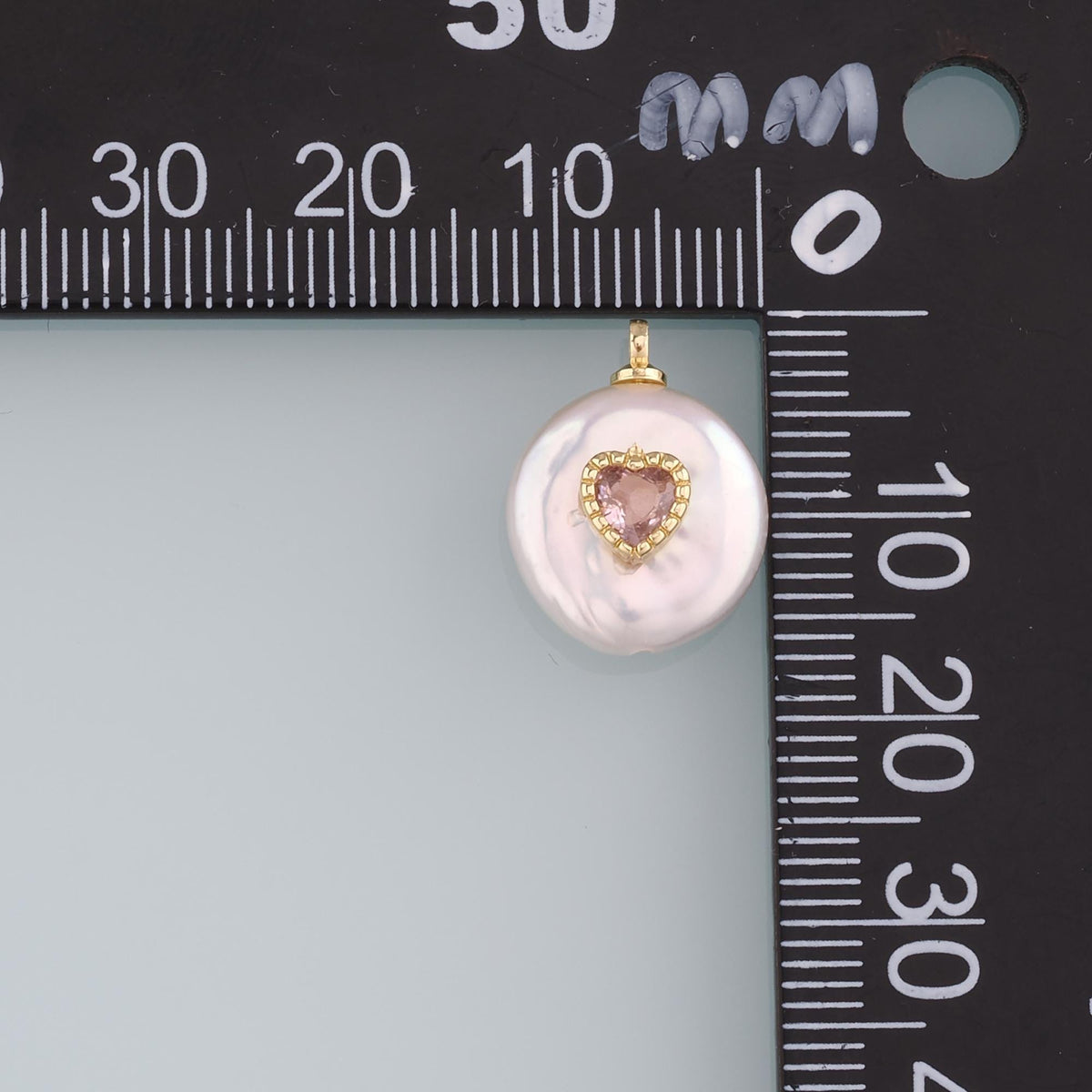 Gold Heart Charms,18K Gold Filled Pearl Heart Pendant,Heart Charm Bracelet Necklace for DIY Jewelry Making Supply