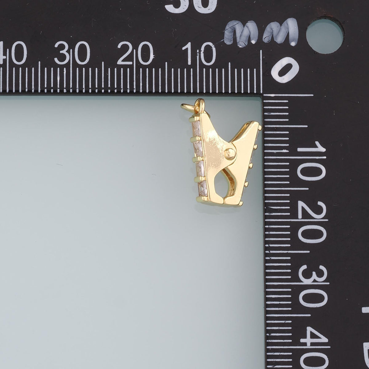 18K Gold Filled Clothespin Pendant,Clip Charm Bracelet Necklace for DIY Jewelry Making Supply