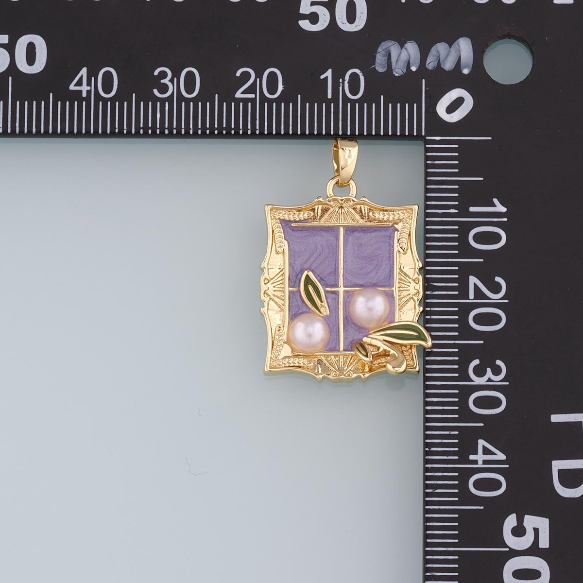 18K Gold Filled Pearl Flower Charm Pendant for Jewelry Making
