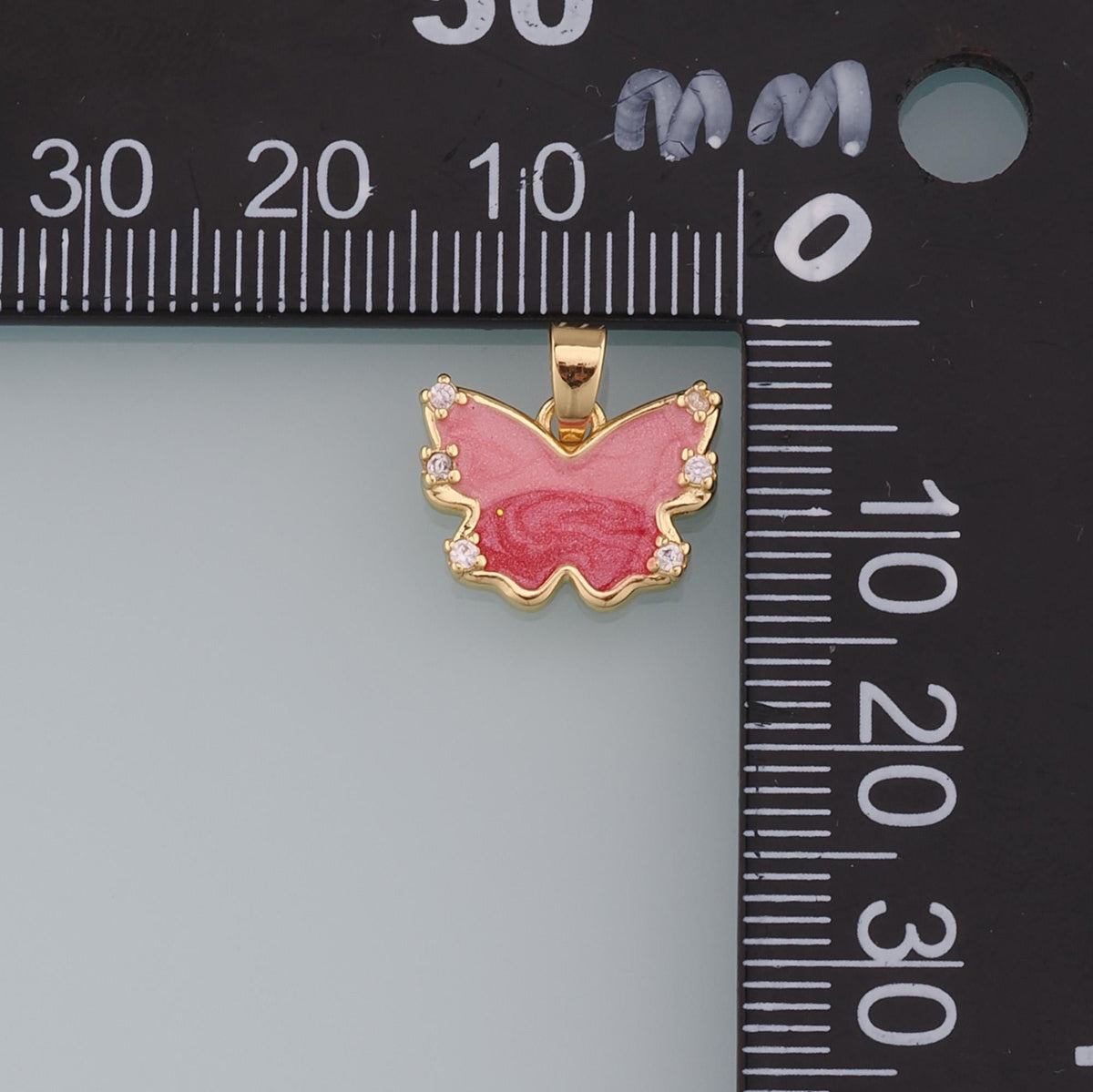 18K Gold Filled Butterfly Pendant,Enamel Butterfly Charm Bracelet Necklace for DIY Jewelry Making Supply