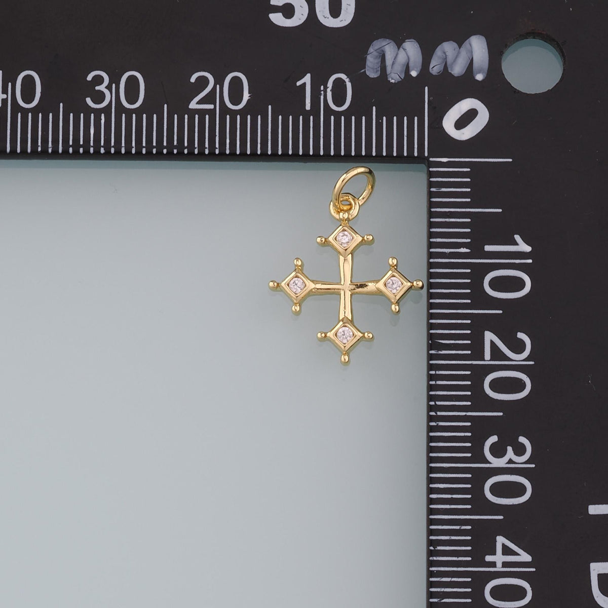 18K Gold Filled Cross Charm Pendant for Jewelry Making